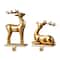 Glitzhome® Gold Standing & Sitting Reindeer Stocking Holder Set